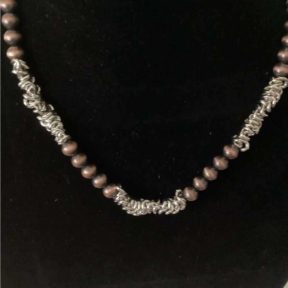 Tiger’s Eye Silver Tone Necklace